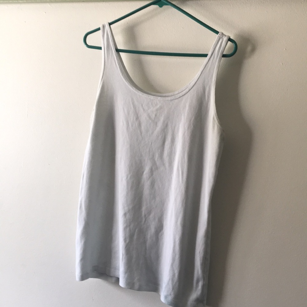 Basic white layering tank! Size XL. 27” long.